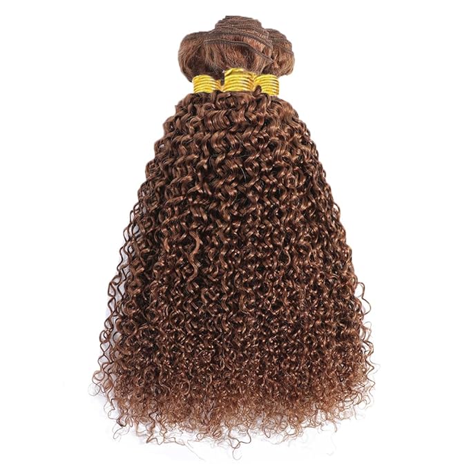 Light Brown Human Hair Bundles Color #30 Water Wave Bundle Light Brown Human Hair 3 Bundles 24 26 28 Inch Niegmeag Double Weft Remy Color #30 Bundle