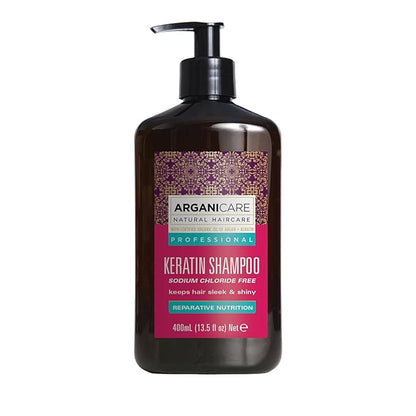 Arganicare Keratin Shampoo – Repairing & Nourishing Hair Care – Strengthens & Hydrates – Frizz Control – For Dry, Damaged & Color-Treated Hair – All Hair Types – 13.52 fl oz