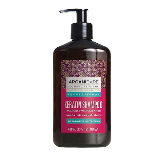 Arganicare Keratin Shampoo – Repairing & Nourishing Hair Care – Strengthens & Hydrates – Frizz Control – For Dry, Damaged & Color-Treated Hair – All Hair Types – 13.52 fl oz