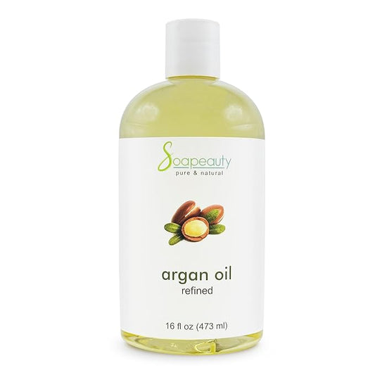 Soapeauty ARGAN OIL | 100% Natural & Pure | Cold Pressed & Deodorized | Carrier for Essential Oils, Face, Body and Skin Care, Hair Growth & Moisturizer | 16 fl oz