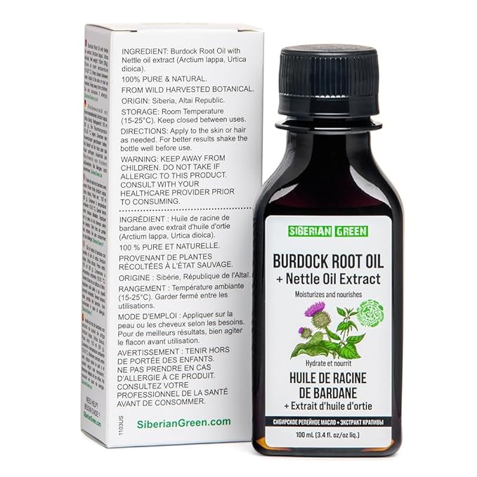 Burdock Oil with Nettle Oil Extract 100ml Natural Hair Loss Burdock Root Care Anti-Dandruff Scalp Stimulates Growth