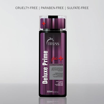 TRUSS Deluxe Prime + Deep Conditioner - Anti Frizz & Damaged Hair Treatment - Moisturizing Conditioner for Restored Hair Shine - Powerful Hair Care with an Anti Breakage Effect (10.4oz)