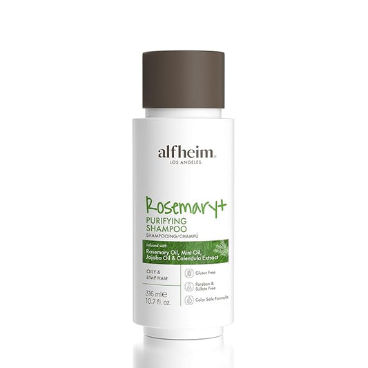 Alfheim Rosemary+ Purifying Shampoo | Infused with Rosemary Oil, Peppermint Oil & Calendula Extract | Gentle Cleansing for Oily Hair & Scalp Balance | Sulfate-Free, Paraben-Free | 10.7 fl oz