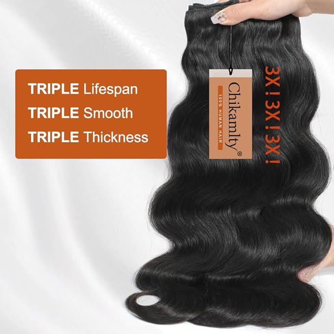 Raw Bundles Human Hair Body Wave Bundles, 16A Raw Hair Bundles Burmese Hair Bundles, 3 Years Service Life, Keep Texture Silky Soft Tangle-Free after Multiple Washes (14 16 18 inch)
