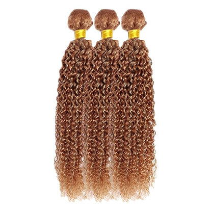 30 30 30 Inch Honey Blonde Bundles Human Hair Brown Water Wave Bundles Double Weft Huxowax Virgin Soft And Silky Remy Hair Extensions
