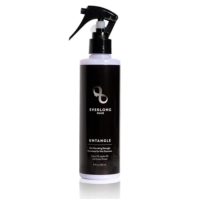 everlong Untangle Leave-in Conditioner Detangler Spray for Hair Extensions & Wigs, Infused with Keratin Protein, Argan and Jojoba Oil, Safe for All Hair Types including Human, Synthetic