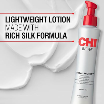 CHI Total Protect Defense Lotion, Lightweight Lotion For Locking In Moisture & Protecting Hair From Heat, Sulfate, Paraben, & Cruelty-Free, 6 Oz