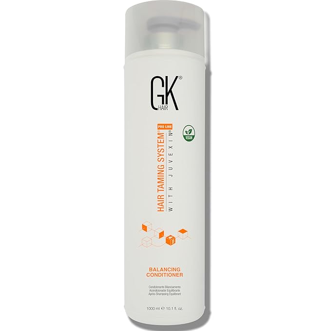 GK HAIR Global Keratin Balancing Conditioner (33.8 Fl Oz/1000ml) For Oily & Color Treated Hair Daily Use After Shampoo Conditioning Deep Cleanser & Impurities Remover Restores pH Levels