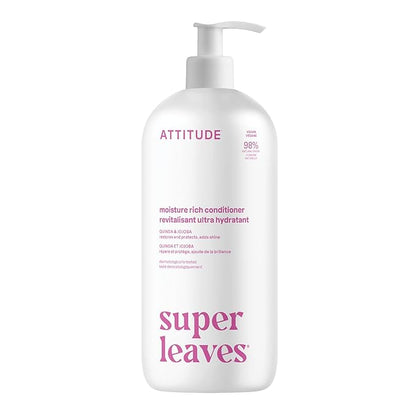 ATTITUDE Moisture Rich Hair Conditioner, For Dry and Damaged Hair, Naturally Derived Ingredients, Vegan Detangler, Dermatologiocally Tested, Quinoa and Jojoba, 32 Fl Oz