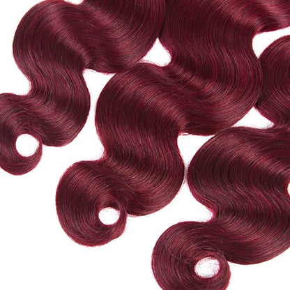 1B99J Body Wave Bundles Black Mixed With Burgundy Body Wave Bundles two tone Brazilian Hair Extensions Soft and Silky for Women 14 16 18 Inch
