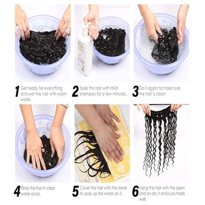 Water Wave Bundles Natural Black 10 12 14 Inch Brazilian Water Wave Bundles Human Hair Soft and Silky for Women