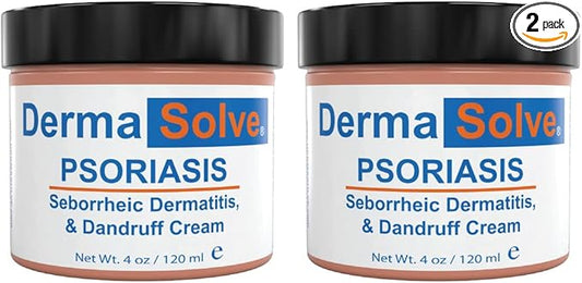 Extra Strength Psoriasis Cream (2 Pack) - Seborrheic Dermatitis & Dandruff Lotion - Advanced Moisturizing Relief Formulated to Treat Itchy Flakey Inflamed Skin and Prevent Future Flares - 4.0 oz ea.
