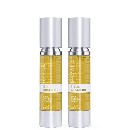 Elixir Argan Oil, Heat Protectant Oil and Leave In Conditioner for Hair Repair, Heal Split Ends and Control Frizz, No Oily Residue (1.7 oz Pack of 2)
