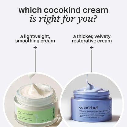 Cocokind Resurrection Polypeptide Cream, Hydrating Face Moisturizer with Peptides and Squalane, Anti Aging Skin Barrier Repair Cream for Dry Skin