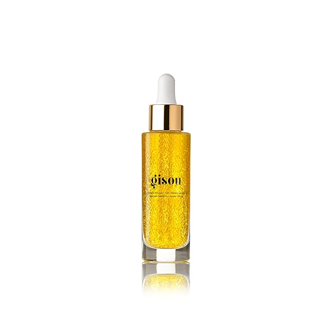 Gisou Honey Infused Hair Repair Serum, Clinically Proven to Seal Split Ends and Strengthen Hair, Mirsalehi Honey and Plant-Based Keratin, Heat and UV Protection, Lightweight Serum for Damaged Hair