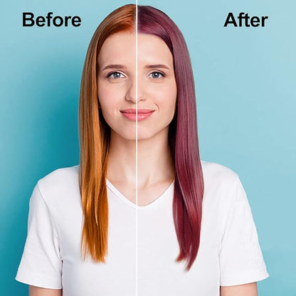 Deep Wine Red Hair Color Shampoo, 16.9 FL Oz, Semi-Permanent, Ammonia-Free, 30 Day Lasting, Gray Hair Coverage