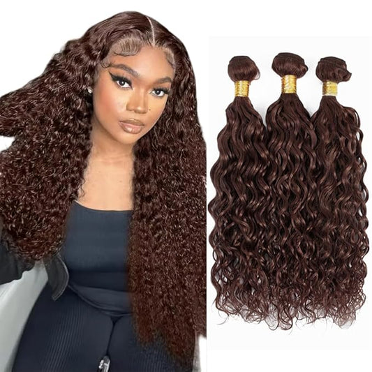 28 30 32 Inch Brown Human Hair Bundles Color 4 Kinky Curly Bundles Unprocessed Peruvian Virgin Remy Hair Extensions Double Weft Brown Curly Bundles