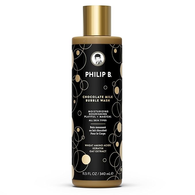 PHILIP B Chocolate Milk Bubble Wash 11.5 Fl Oz (340mL) - Moisturizing & Nourishing, Formulated With Wheat Amino Acids, Keratin & Oat Extract, for All Skin Types