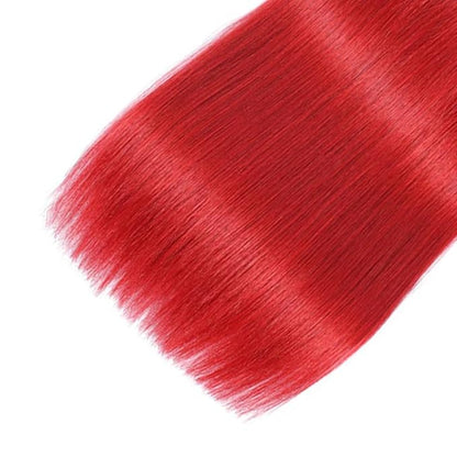 1B/Red Human Hair Bundles Red Straight Human Hair Bundles 18 20 22 inch Double Weft Brazilian Virgin Remy Hair Extensions Soft and Silky For Women