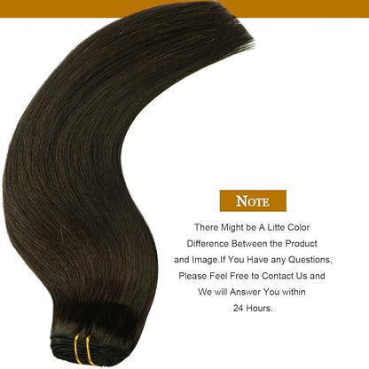 Loxxy 20 Inch Clip in Hair Extensions Human Hair Natural Black 9A Grade Brazilian Human Hair Extension Full Head Human Hair Extensions Clip in Remy Human Hair Color #1B 140g 7 pcs