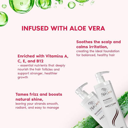 Ravenna Aloe Vera Shampoo & Conditioner Set – Sulfate & Paraben-Free, Deep Moisture, Breakage Reduction for Dry, Damaged & All Hair Types, 2×1L (33.8 fl oz each)