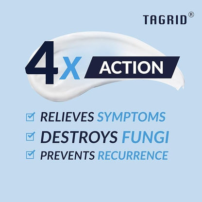 TAGRID Antifungal Cream, Psoriasis, Seborrheic Dermatitis, Ringworm Treatment for Humans, Tinea Versicolor Treatment, Clinically Proven Maximum Relief - 100g