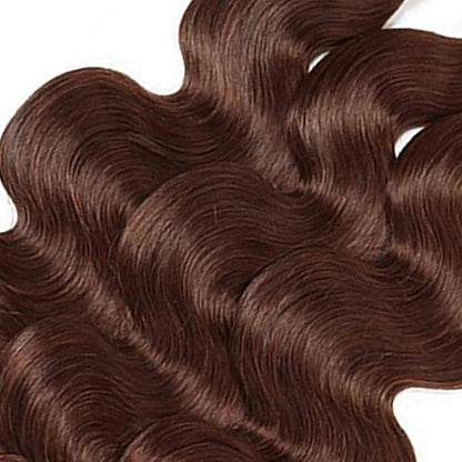 #4 Brown Bundles Human Hair Body Wave Bundles 24 26 28 Inch Human Hair Weave 3 Bundle Unprocessed Brazilian Virgin Hair Dark Brown Body Wave Human Hair Extensions 50 Grams/Bundle