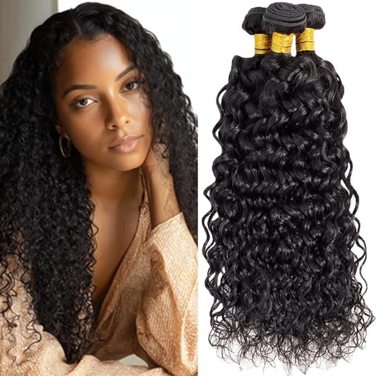 Color 1B Human Hair Kinky Curly Bundles Natural Color Bundles Curly Brazilian Human Hair Weave Extensions Soft and Silky for Black Women 8 10 12 Inch