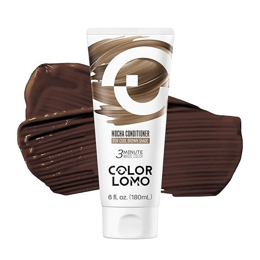 Semi Permanent Hair Color - 6 oz Color Depositing Conditioner with Shea Butter & Almond Oil- Color Conditioner Depositing Hair Mask - Vegan, Paraben, Ammonia & Sulfate Free -Mocha