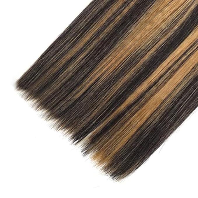 P1B27 Human Hair Bundles Highlight Straight Bundles Black and Honey Blonde Straight Human Hair Brazilian Weave Soft and Silky for Black Women 18 18 18 Inch