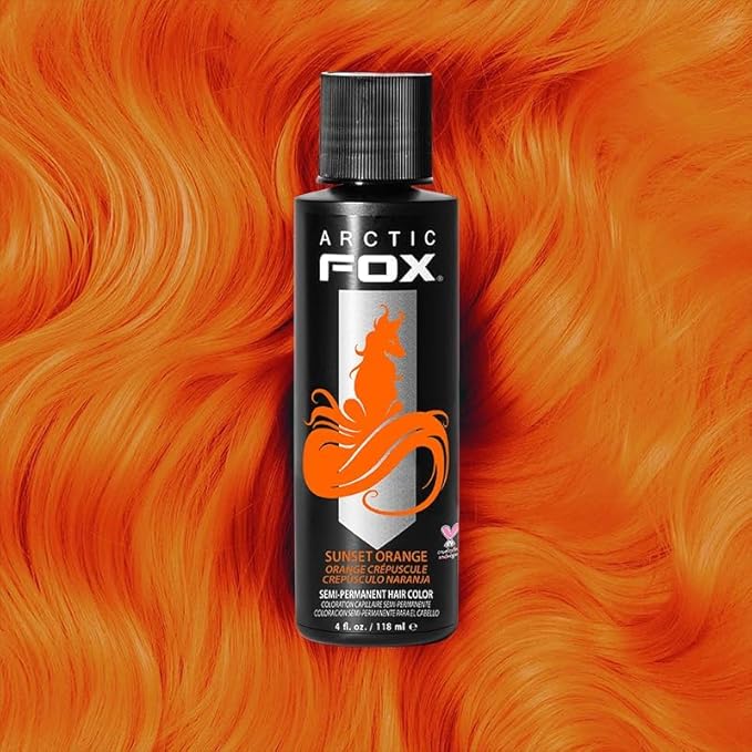 Arctic Fox Semi-Permanent Hair Dye, Vegan & Cruelty-Free, Ammonia-Free, Conditioning, Vibrant Sunset Orange, Long Lasting, For All Hair Types, 4 Fl Oz (Pack of 2)