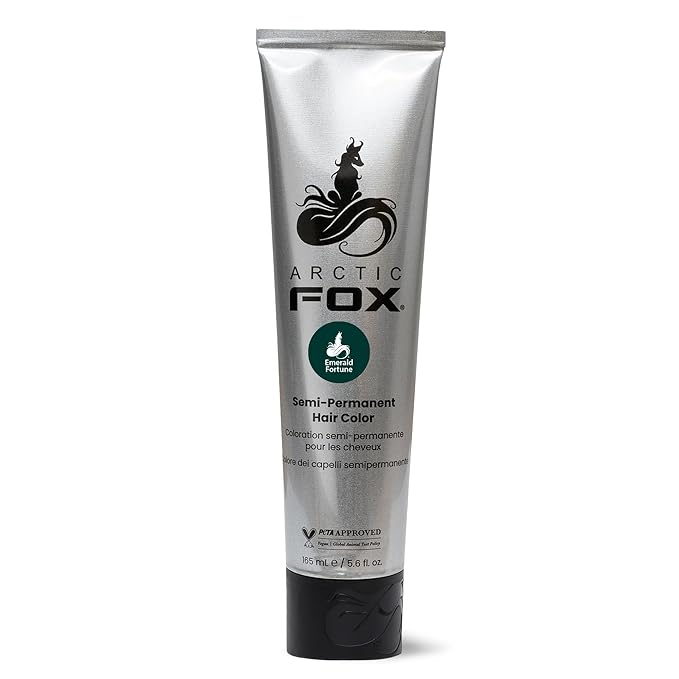 ARCTIC FOX Vegan and Cruelty-Free Semi-Permanent Hair Color Dye (5.6 Fl Oz, EMERALD FORTUNE)