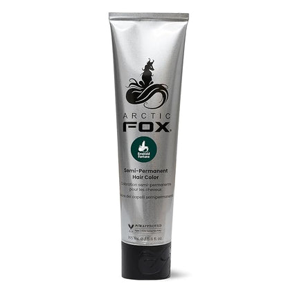 ARCTIC FOX Vegan and Cruelty-Free Semi-Permanent Hair Color Dye (5.6 Fl Oz, EMERALD FORTUNE)