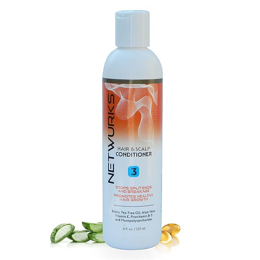 Regrowth Hair & Scalp Conditioner with Biotin, Aloe Vera, Tea Tree Oil & Mucopolysaccharides (natural polysaccharide) to Provide Shine & Volume, Detangler, 8 oz