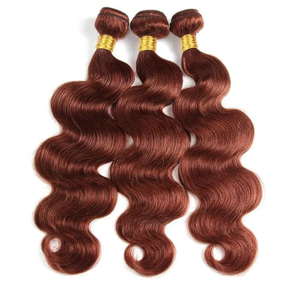 Red Brown Body Wave Bundles Color 33 Body Wave Bundles 8a Grade Brazilian Human Hair Wet and Wavy Soft Silky for Black Women 8 10 12 Inch