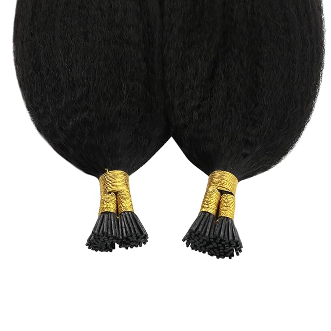 YoungSee I Tips Hair Extensions Real Human Hair Kinky 22In Itip Human Hair Extensions Kinky Straight 50g Black Cold Fusion Hair Extensions Curly Itips Hair Extensions 50s Long Lasting Hair Extensions