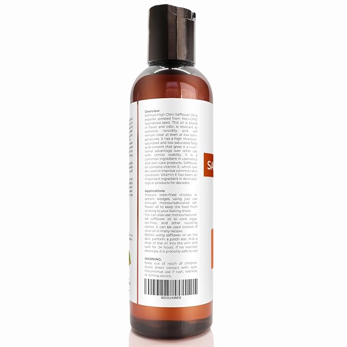 velona Safflower Oil 4 fl oz | 100% Pure and Natural Carrier Oil | Refined, Expeller Pressed | Cooking, Skin, Hair, Body & Face Moisturizing | Use Today - Enjoy Results