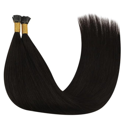 YoungSee Itip Human Hair Extensions Dark Brown I Tip Extensions Brown 14 Inch 80s 50g I Tips Hair Extensions Real Human Hair Dark Brown Short Keratin Hair Extension for Short Hair Tip Extension