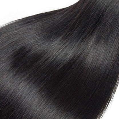 Human Hair Bundles Color #1B Straight Human Hair Bundles Brazilian Grade 8A Virgin Hair Extensions 22 24 26 Inch Natural Black Straight Hair Weave