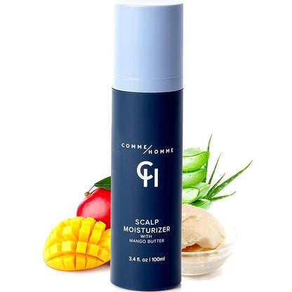 Comme Homme Soothing Scalp Moisturizer for Bald Men | Hydrates, Softens & Slows Regrowth with Aloe, Mango Butter & Capislow | Anti-Itch, Non-Greasy Daily Scalp Care for Bald Heads | 3.4 fl oz/100 ml