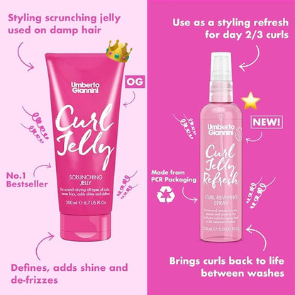 Umberto Giannini Curl Jelly - Vegan, Frizz Control Hair Styling Agent for Curly or Wavy Hair