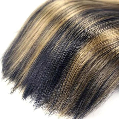Ombre Human Hair P1B/27 Straight Bundles Two Tone Black to Honey Blonde Highlight Bundles Brazilian Human Hair Weave Soft and Silky for Black Women 24 26 28 Inch