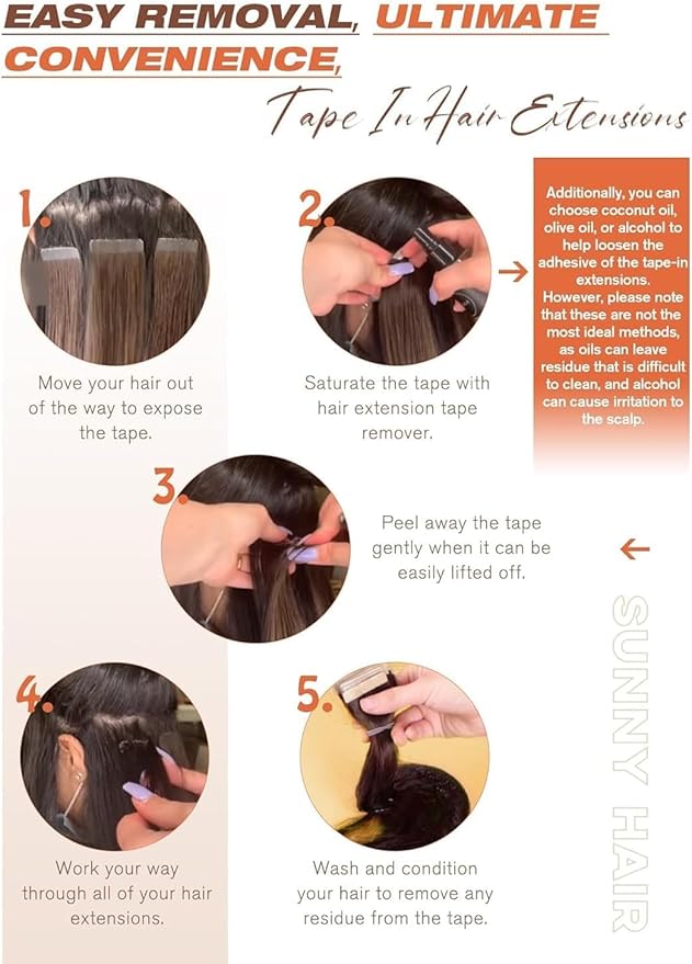 Sunny Hair Tape in Hair Extensions Real Human Hair Invisible Remy Hair Extensions Tape ins for Women Darker Brown 24 inch 20Pcs 50G