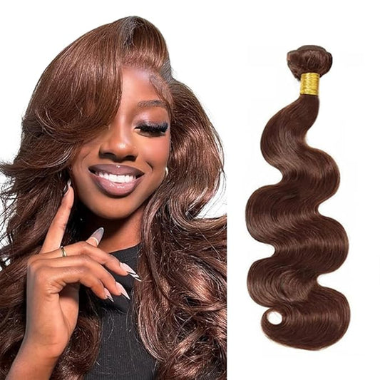 30 Inch Chocolate Bundles Human Hair Color #4 Body Wave Bundle Brown Human Hair Bundles 28 Inch Niegmeag Peruvian Virgin Remy Hair Extensions 100g