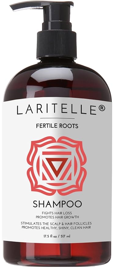 Organic Shampoo Fertile Roots 17.5 oz – Fights Hair Loss & Promotes Healthy New Growth with Lavender, Ginger, Rosemary, Patchouli, Clary Sage – Strengthens, Nourishes & Balances Scalp