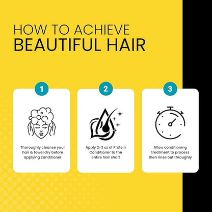 The Hair Diagram - Ashley Marie Protein Conditioner Treatment - Natural Strengthening Conditioner Enriched with Argan Oil & Hydrolyzed Wheat Protein - Color Safe - Paraben & Sulfate Free - 12oz