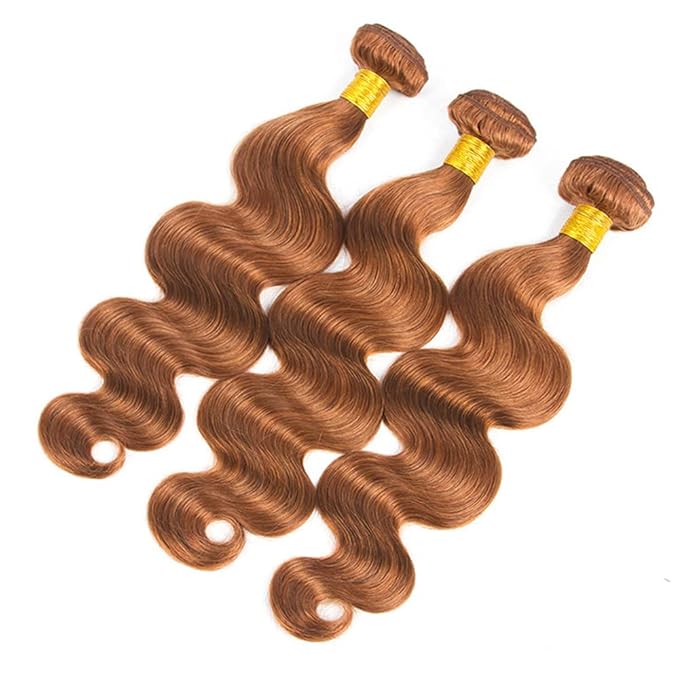 #30 Body Wave Bundles Light Brown Human Hair Bundles Grade 8A Brazilian Remy Hair Weaves Extensions For Women 8 10 12 Inch