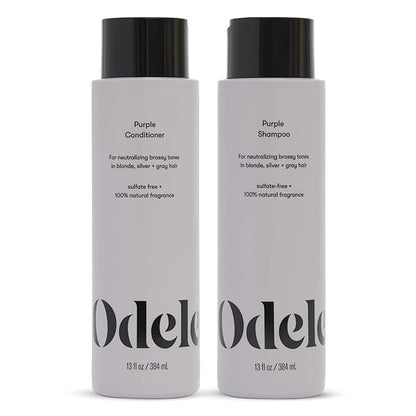 Sulfate-Free Purple Shampoo & Conditioner Set for Neutralizing Brassy Tones in Blonde, Silver + Gray Hair, 13 Fl Oz Each (2-Pack)