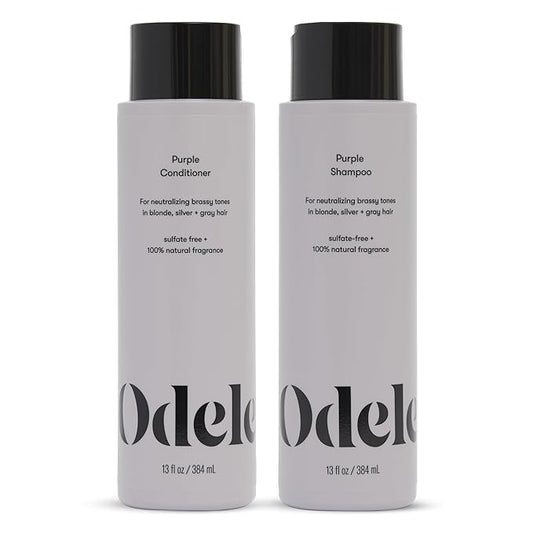 Sulfate-Free Purple Shampoo & Conditioner Set for Neutralizing Brassy Tones in Blonde, Silver + Gray Hair, 13 Fl Oz Each (2-Pack)
