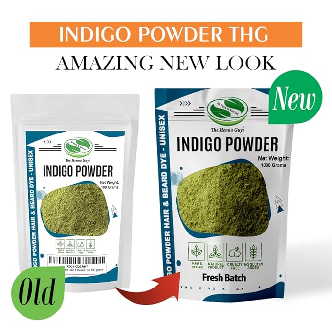 Indigo Hair & Beard Dye - All Natural & Plant-based (1 Pack, Indigo Powder)